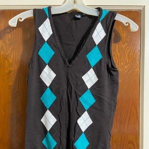 Argyle sweater vest top